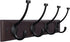 SONGMICS Wooden Wall Mounted Coat Rack 16 Inch Rail with 4 Metal Hooks for Entryway Bathroom Closet Room Dark Brown...