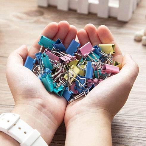 Small Binder Clips 1 inch Length, Colorful, for Office (64 Pcs)...