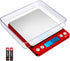 AMIR Upgraded Digital Kitchen Scale, 500g Mini Pocket Jewelry Scale, Cooking Food Scale with Back-Lit LCD Display, 2 Trays, 6 Units, Auto Off, Tar...