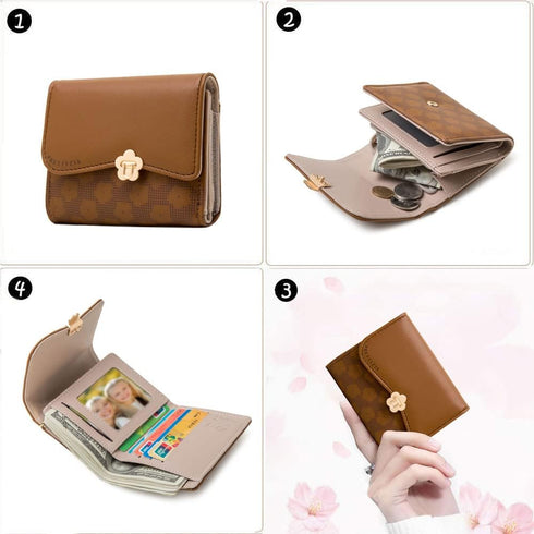 Small Wallets for Women Cute with Coin Purse Card Holder Ladies Mini Wallet Yellow...