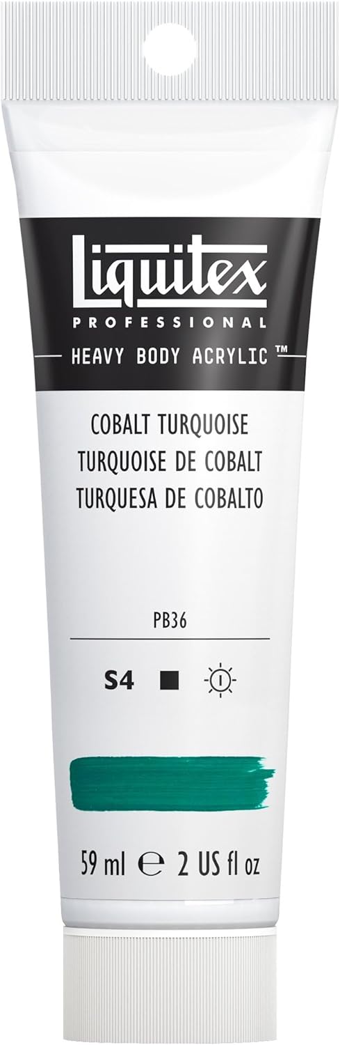 Liquitex Professional Heavy Body Acrylic Paint, 2-oz (59ml) Tube, Cobalt Turquoise...