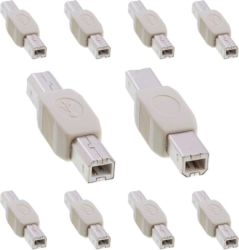 Cmple - [10 Pack USB B to B Adapter USB 2.0 Male to Male Coupler Plug to Plug Connector Converter for Printer Scanner HDD External Hard Drive...