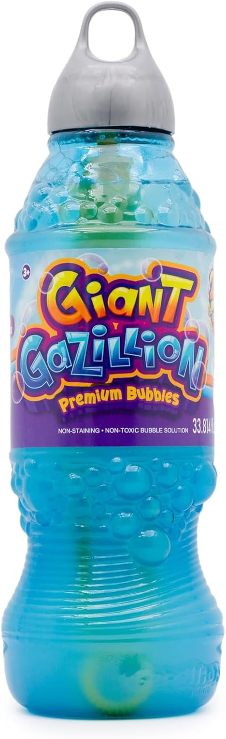 Gazillion Bubbles, Giant Bubbles Solution 1L - Create Giant Bubbles with Elite Formula & 7-in-1 Bubble Wand - Non-Toxic & Safe...
