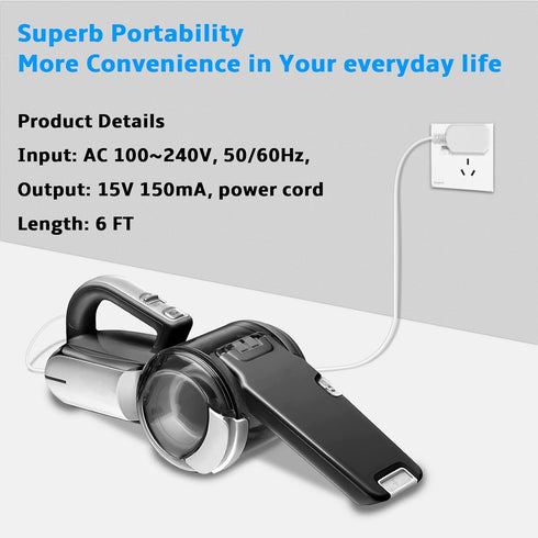 90627870 15 Volt Hand Vacuum Charger for Black and Decker Handheld Vacuum Cleaner Charger HNV115J13 HFVB315J22 HHVI320JR02 HHVI315JO42 90629039 Sp...