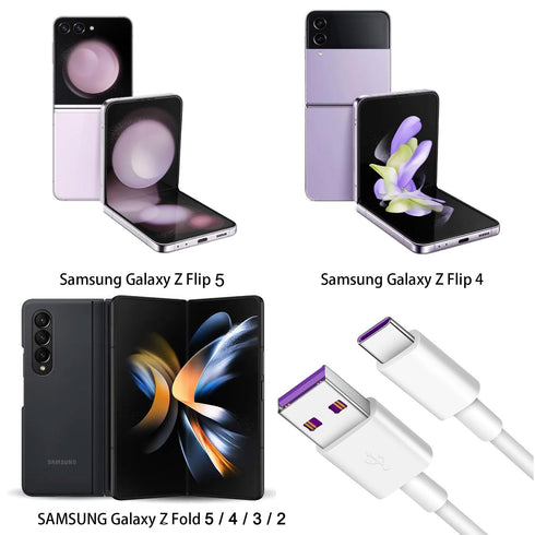 5FT USB C Charger Cable for New Samsung Galaxy Z Flip 5, Z Flip 4, Z Flip 3, Z Flip 2, Samsung Galaxy Z Fold 5, Fold 4, Fold 3, Fold 2 Samsung Gal...