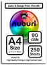 Nuburi - Premium A4 Size Printer Paper - Color and Design Print - 90 gsm / 24 lb (250 Sheets)...