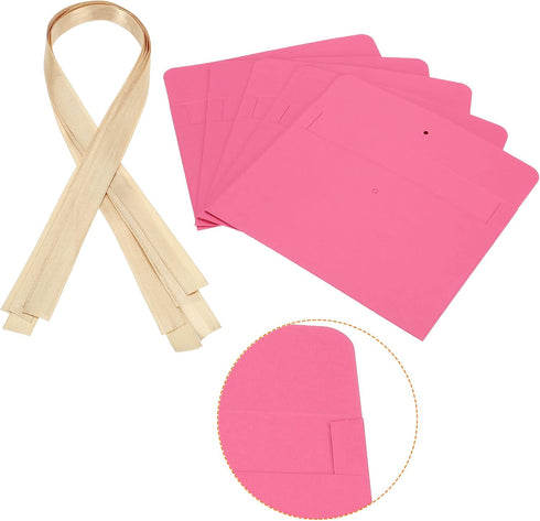 PATIKIL Invitation Envelopes, 25 Pack Greeting Card Envelope with Ribbon for Wedding Party, Rose Red...