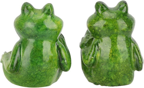 2PCS Frogs Statue Outdoor, 3 Inch Resin Garden Frogs Statue Outdoor Cute Frog Sculpture Frog Lawn Ornament for Pathway Yard Lawn Patio Decorations...