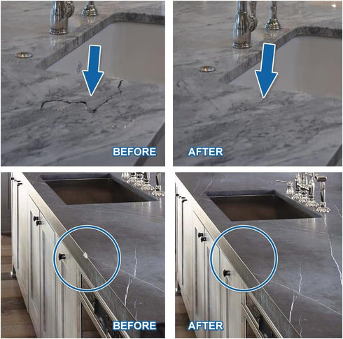 Quartz Countertop Chip Repair Kit(Light Gray), Marble and Granite Repair to Fix Nicks, Chips or Scratches on Granite, Marble Porcelain, Corian, Tr...
