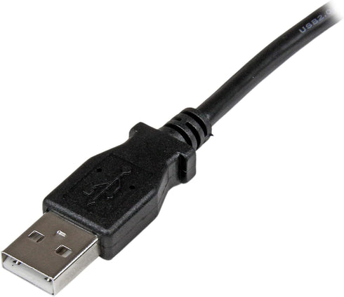 StarTech.com 3m USB 2.0 A to Left Angle B Cable Cord - 3 m USB Printer Cable - Left Angle USB B Cable - 1x USB A (M), 1x USB B (M) (USBAB3ML), Bla...
