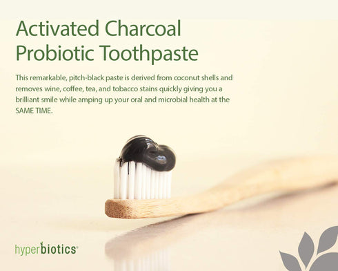Hyperbiotics Probiotic Toothpaste with Activated Charcoal | Oral Probiotics for Women and Men | Fluoride Free Whitening | Freshen Bad Breath, Gum ...