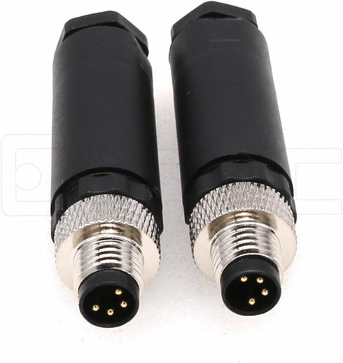 M8 4 Pin Male A Code Plug Industrial Circular Sensor Connector Aviation 8mm Waterproof IP67 Connector 2PCS...