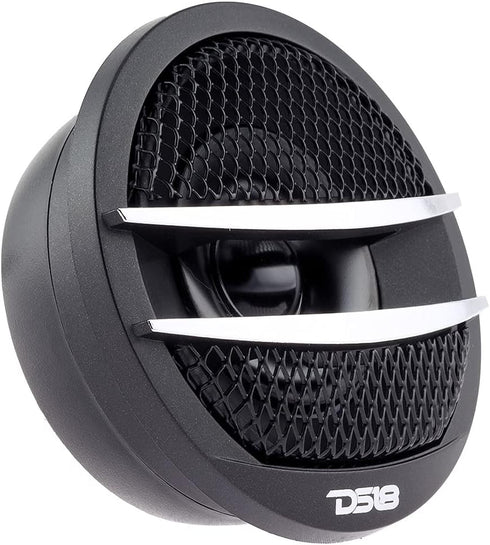DS18 TX1S Tweeter X1 1.38-inch 200 Watts Max Pei Dome Ferrite Tweeters with Mounting Kit Angle, Flush, & Surface - Set of 2 (Black/Silver)......