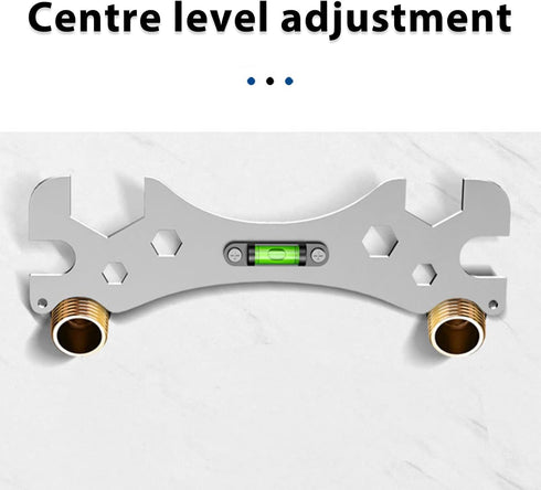 Jiawu Faucet Wrench, Multifunctional Spanner Wrench for Faucets Hose Connections, Tap Nut Wrench with Spirit Level, Pipe Socket Wrench, Faucet Plu...