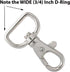 Bulk 50 Pack - Premium Metal Lobster Claw Clasps - Wide 3/4 Inch D Ring - 360° Swivel Trigger Snap Hooks - Great for DIY Lanyards, Keychain Clasps...