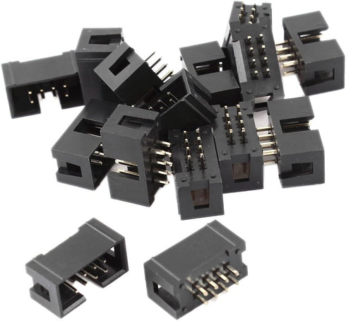 uxcell 15Pcs 2x4 Pins 2.54mm Pitch Straight Connector Pin IDC Box Headers...