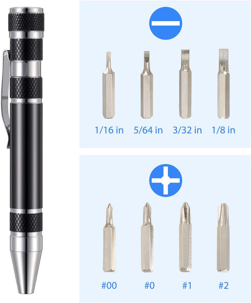 Mudder Pen Screwdriver Gifts Multitool Handy Tool 8 in 1 Magnetic Pocket Screwdriver Multi Precision Function for Mini Gadgets Repair(4 Pieces)...