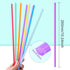300 Pcs Colorful Plastic Long Disposable Drinking Straws. (0.23''diameter and 10.2"long)...