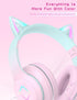Kids Bluetooth Headphones,Cat Ear LED Light Child Wireless Headphones with Mic,Adjustable Headband,TF Card,Foldable Bluetooth Stereo Over-Ear Kids...