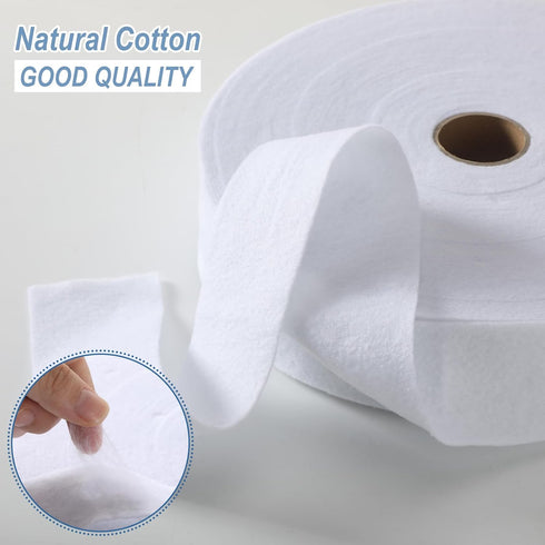 SmoothNovelty 50/100/150 Yards Cotton Blend Batting on a Roll 2 1/4 Inch Cotton Batting Roll for Quilts Needle Punched Cotton Batting for Rugs, Pu...