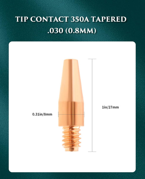 20PK MIG Welding KP2744-030T 0.030'' Tapered Contact Tips for Lincoln Magnum PRO 100L 175L 250L MIG Gun...