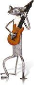 Too-arts A Playing Guitar Cat Metal Sculpture Iron Statue Handwork Handicrafts, 3 Funny Design...