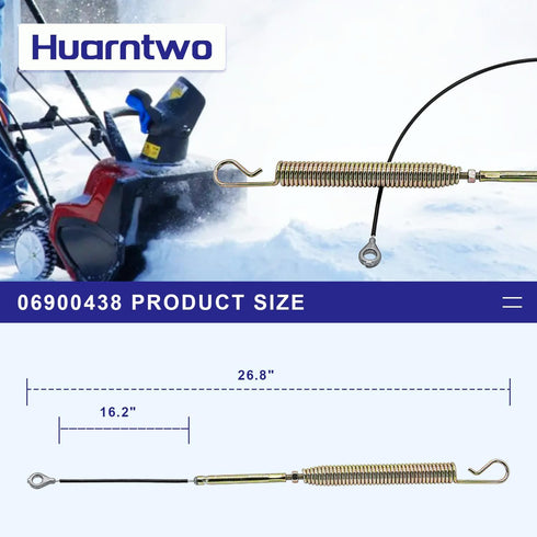 Cable- Auger & Upper Traction 06900438 for Snow Blower Auger Upper Traction Cable SNO-Tek Compact 24916003 AMP 24916303...