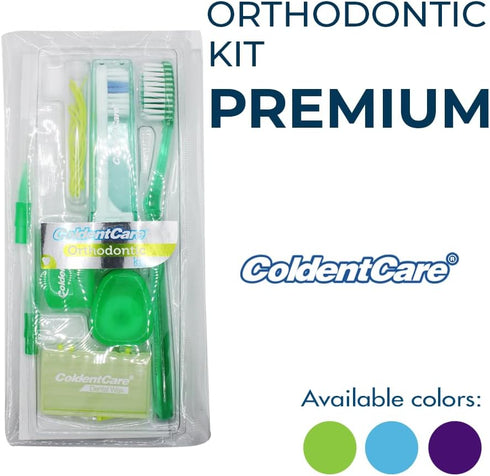 Orthodontic Oral Care Kit for Cleaning Brackets Braces, Includes Toothbrush and Cap, Travel Toothbrush, Dental Floss 12m, Dental Wax, Floss thread...