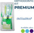 Orthodontic Oral Care Kit for Cleaning Brackets Braces, Includes Toothbrush and Cap, Travel Toothbrush, Dental Floss 12m, Dental Wax, Floss thread...