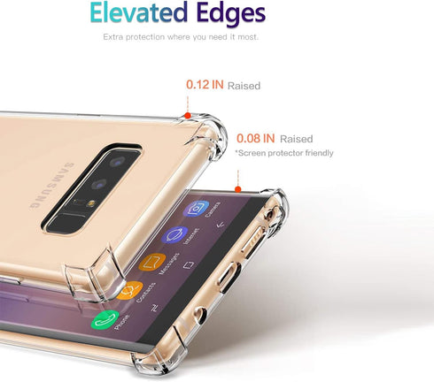 KIOMY Case for Samsung Galaxy Note 8 Shockproof Bumper Protective Cover Hybrid Design Hard PC Back + Flexible TPU Raised Bezel Transparent Slim Fi...