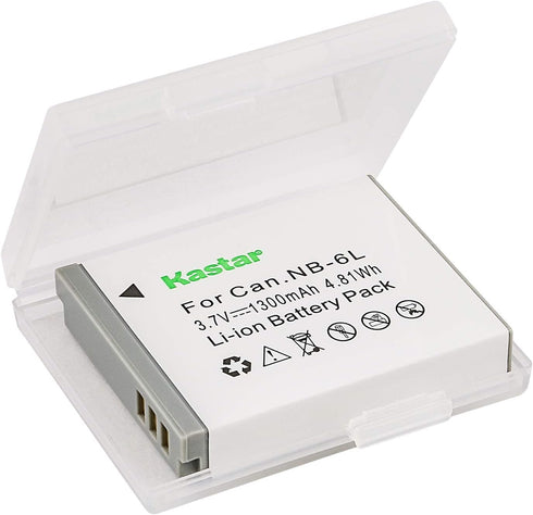 Kastar NB-6L Battery (2-Pack) for Canon PowerShot D10, D20, ELPH 500 HS, S90, S95, S120, SD770, SD980, SD1200, SD1300, SD3500, SD4000, SX170, SX24...