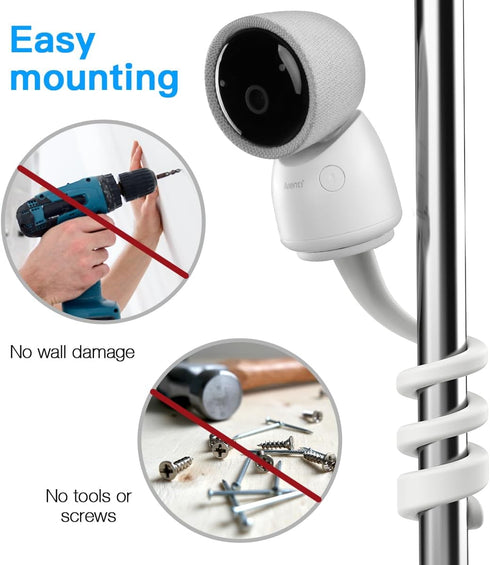 HOLACA Flexible Twist Mount for ARENTI Video Baby Monitor Camera Stand Bracket with 1/4 Threaded Hole Holder and Adjustable 360 Degree Mount for C...