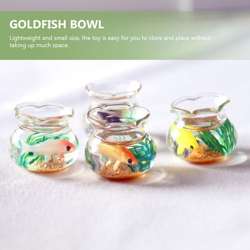 12 Pcs Miniature Fish Bowls Simulated Mini Fish Tank Miniature Glass Goldfish Bowl for Mini House Desktop Office Desk Accessories...