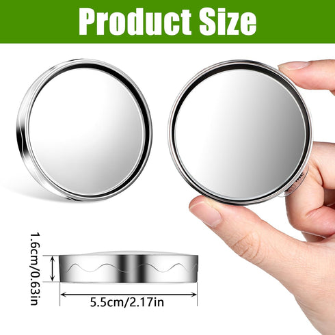 2 Pcs Car Blind Spot Mirrors, 2'' Convex Mirror Car, 360° Wide Angle Side Rear View Mirror Car Accessories Blindspot Mirror with ABS Housing for S...