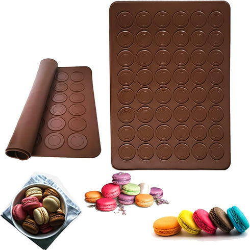 48 Capacity Silicone Baking Mats, Non-Stick Macaron Baking Mats, BPA free Macaron Baking Sheet, Macaron - Pack of 2...