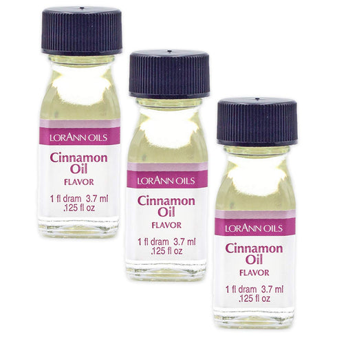 LorAnn Cinnamon Oil SS Flavor, 1 dram bottle (.0125 fl oz - 3.7ml) 3 Pack - includes a recipe...