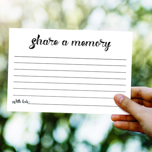 50 Share a Memory Cards, Going Away Party Decorations Funeral Guest Book for Celebration of Life Birthday Anniversary Memorial Funeral Graduation ...