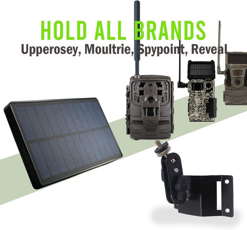 TreeDude Metal Mounting Bracket for Trail Camera & Game Camera Solar Panel, Durable Holder Tree Tied, Mounting Kit with Natural Brown Strap*1...