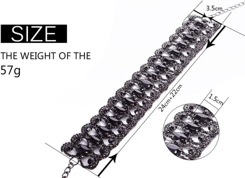 Rhinestone Necklace Choker Black Crystal Collar Wedding Bridal Choker Sparkly Neck Jewerly Accessories for Women...