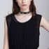 Flongo Gothic Black Rivet Leather Spiked Necklace Neckband Choker, Unisex Spike Studded Punk Rock Biker Wide Strap Leather Collar Necklace, Rivets...