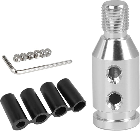 Gear Shift Knob Adapter Kit Universal with 4 Rubber Hoses M12x1.25 Lever Cover Head Metal...
