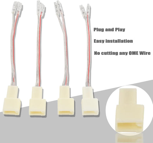 RED WOLF Car Door Speaker Wiring Harness Adapter Connector Plug Replacement for 2000-2019 Toyota Camry 4Runner Tacoma RAV4 Scion, Subaru 2012-2019...