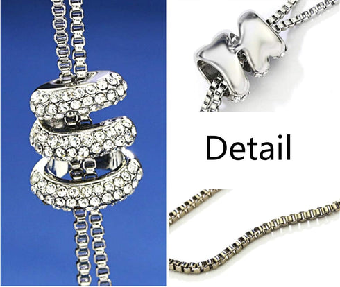 Cathercing Spiral Pearl Pendant Long Necklace for Women Sweater Chain Statement Necklace Choker Adjustable Elegant Jewelry Crystal Accessories Dre...
