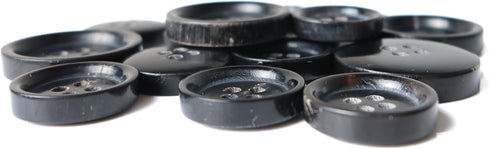 Buffalo Horn Suit Buttons 16pc Set has 4 Buttons measuring 20mm (3/4 Inch) for Jacket Front, 12 Buttons measuring 15mm (5/8 Inch) for Jacket Sleev...