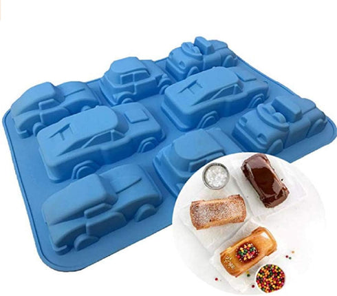 Silicone Carton Car Mold Baking Molds Bakeware for Birthday Theme Party, Muffin Cups, Ice Cube, Soap, Wafer, Cake, Bread, Tart, Pie and More (2 pi...