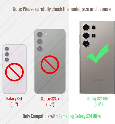 Armor Phone Case for Samsung Galaxy S24 Ultra Military Grade Drop Protection Cover S24Ultra 5G Heavy Duty Hybrid Metal Bumper Built-in Silicone Sh...