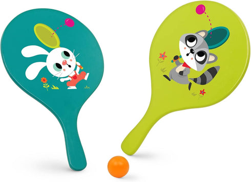 B. toys- Bounce & Play Paddle Set- Sports & Outdoor- Paddle Ball Game – 2 Colorful Paddles & 1 Ball – Active Play for Kids, Toddlers- 3 Years +...