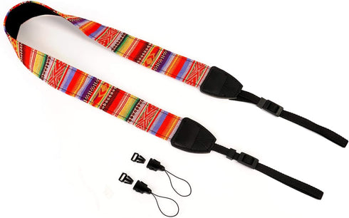 WANBY Camera Strap Canvas Rainbow Neck Shoulder Strap with Quick Release Buckles for DSLR SLR...
