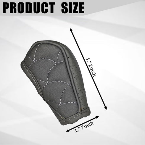 Gear Shift Knob Cover PU Leather Car Stick Shift Knob Cover, Manual/Automatic Automotive Gear Handle Shifter Knob Rod Dust Cover Waterproof and Br...