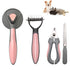 Pet Deshedding Brush Set, Undercoat Rake for Dogs & Cats - Double Sided Brush for Shedding and Dematting Comb Grooming Tool kit - Nail Clippers & ...